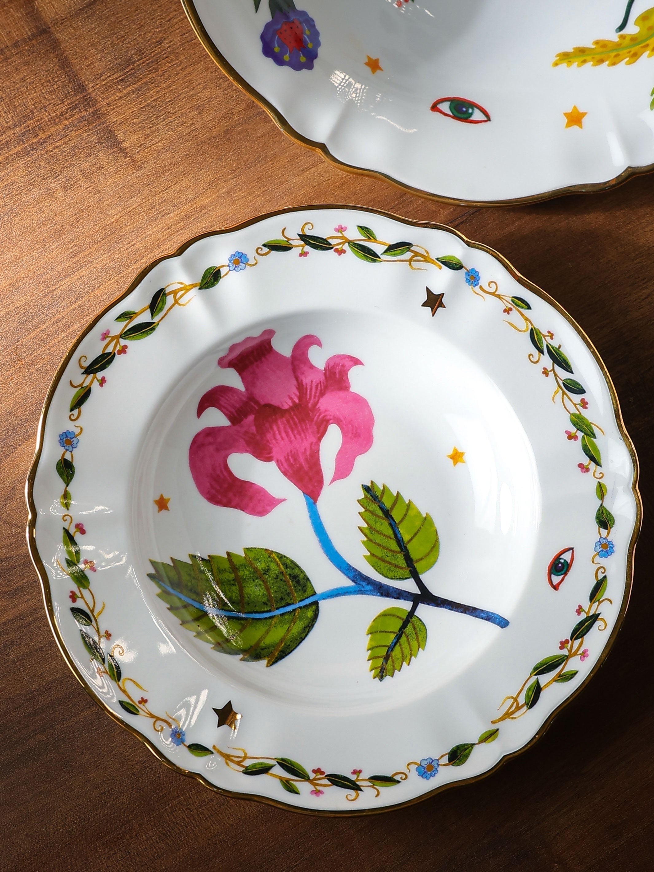 Pink Flower Deep Plate