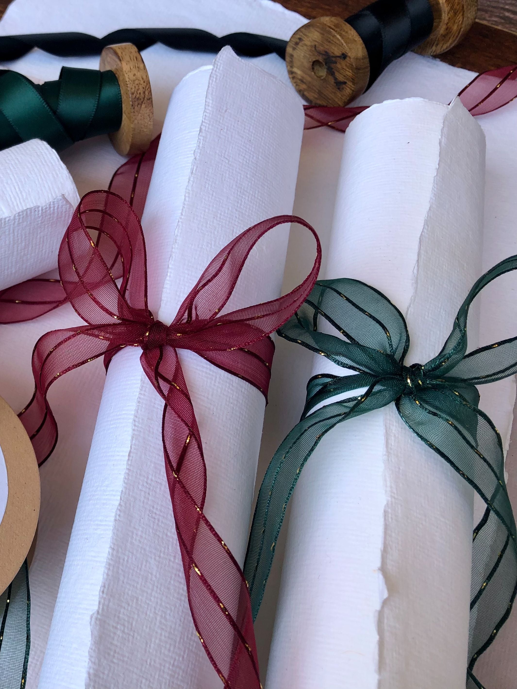 Sheer With Gold Stitches Ribbon