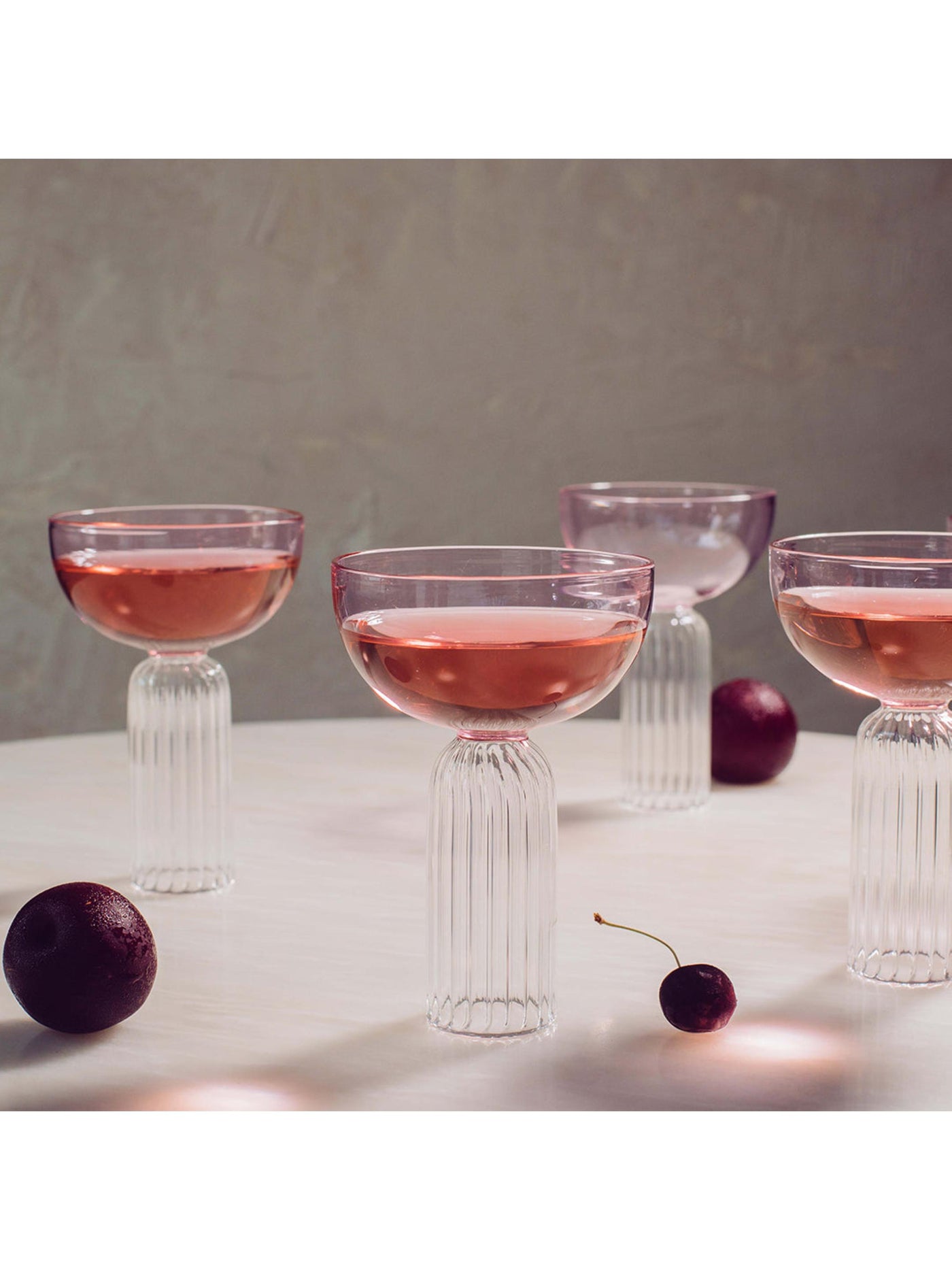 Pink DD Cocktail Stem Glasses