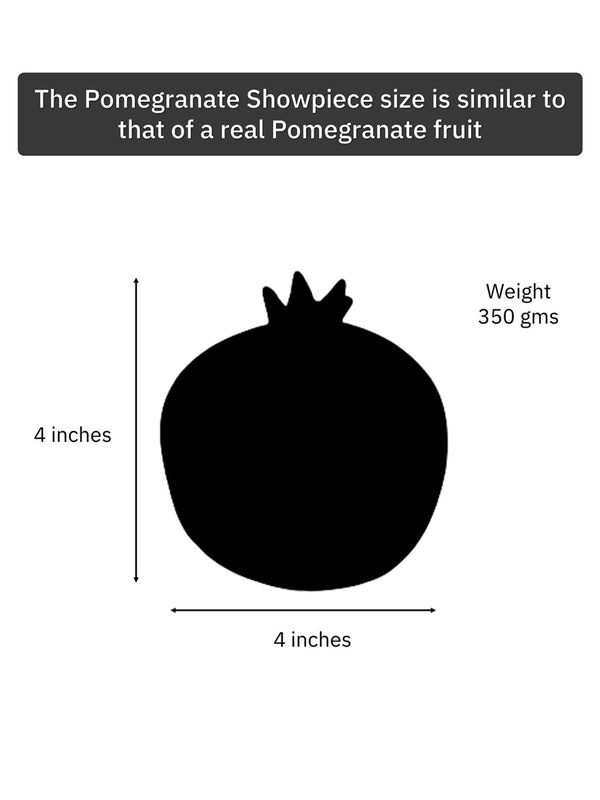 Ceramic Pomegranate Showpiece with Gold Plated Crown| 4 inch | Off-White