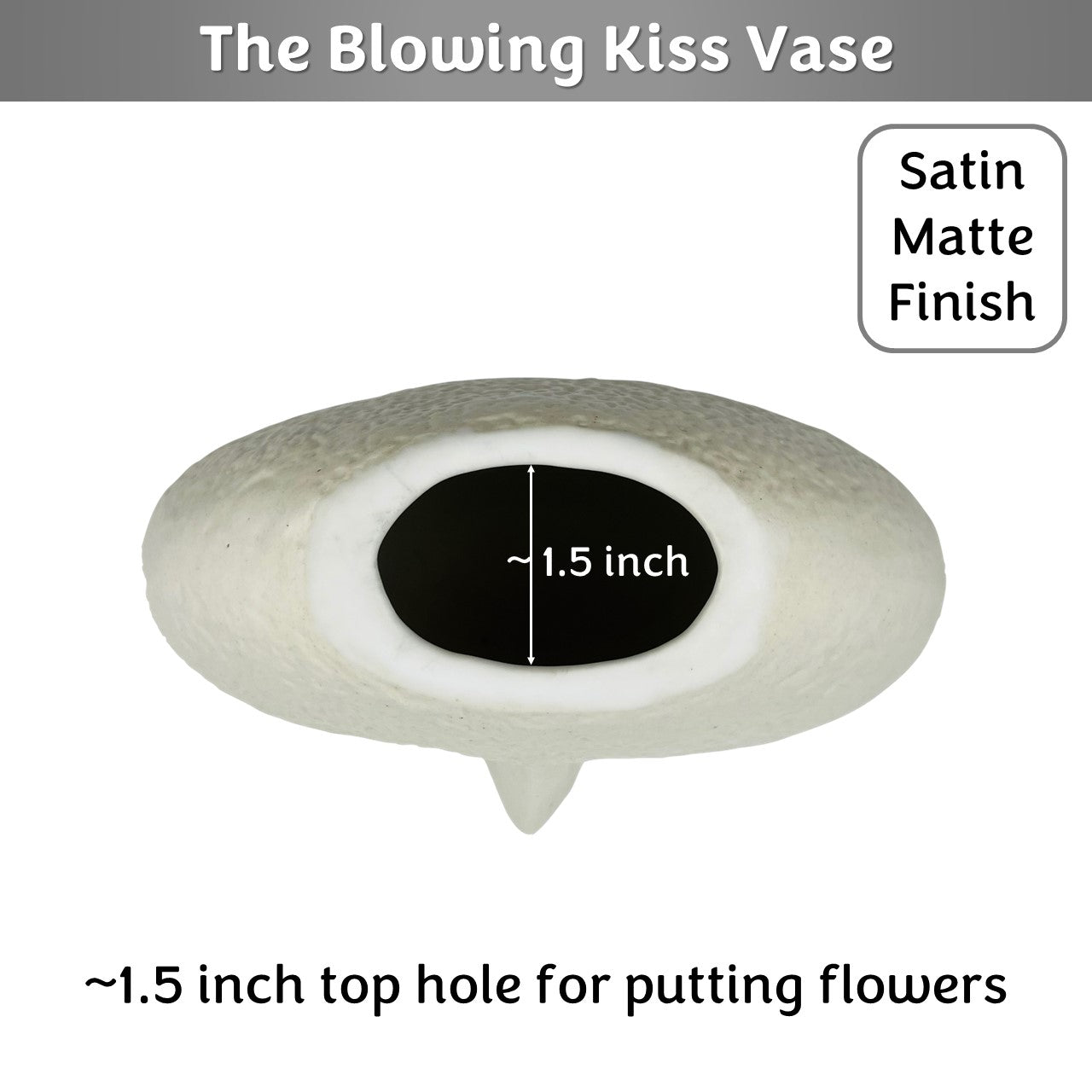 The Blowing Kiss Face Vase 6 inches | Ivory| Satin Matte Finish