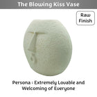 The Blowing Kiss Face Vase 6 inches | Ivory| Raw Finish