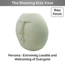 The Blowing Kiss Face Vase 6 inches | Ivory| Raw Finish