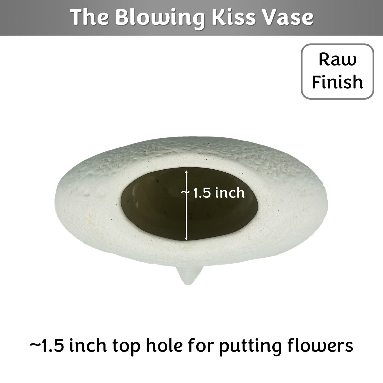 The Blowing Kiss Face Vase 6 inches | Ivory| Raw Finish