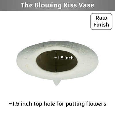 The Blowing Kiss Face Vase 6 inches | Ivory| Raw Finish