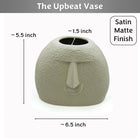 The Upbeat Face Vase 5.5 inches | Ivory| Satin Matte Finish