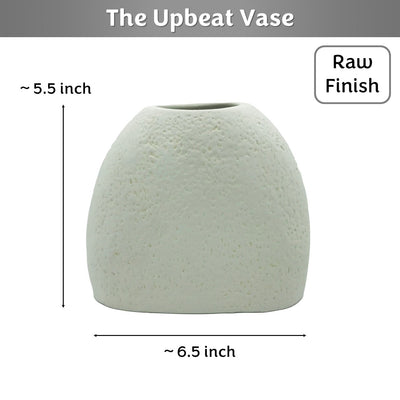 The Upbeat Face Vase 5.5 inches | Ivory| Raw Finish