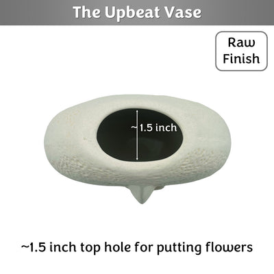 The Upbeat Face Vase 5.5 inches | Ivory| Raw Finish