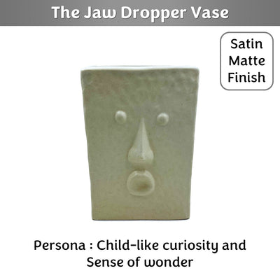 The Jaw Dropper Face Vase 7 inches | Ivory| Satin Matte Finish