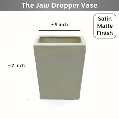 The Jaw Dropper Face Vase 7 inches | Ivory| Satin Matte Finish