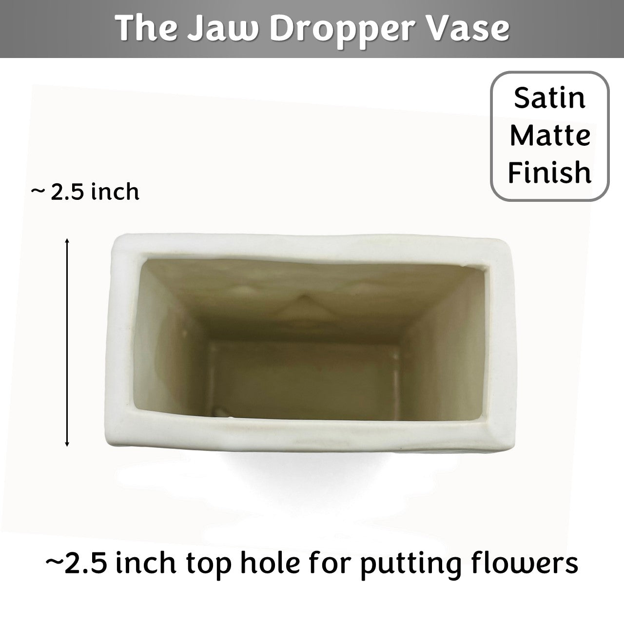 The Jaw Dropper Face Vase 7 inches | Ivory| Satin Matte Finish