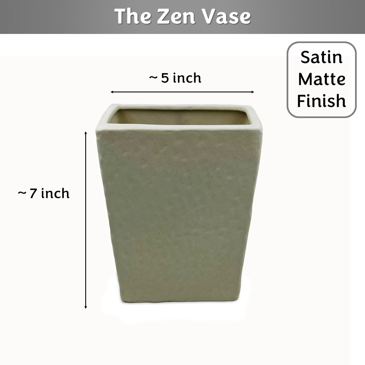 The Zen Face Vase 7 inches | Ivory| Satin Matte Finish