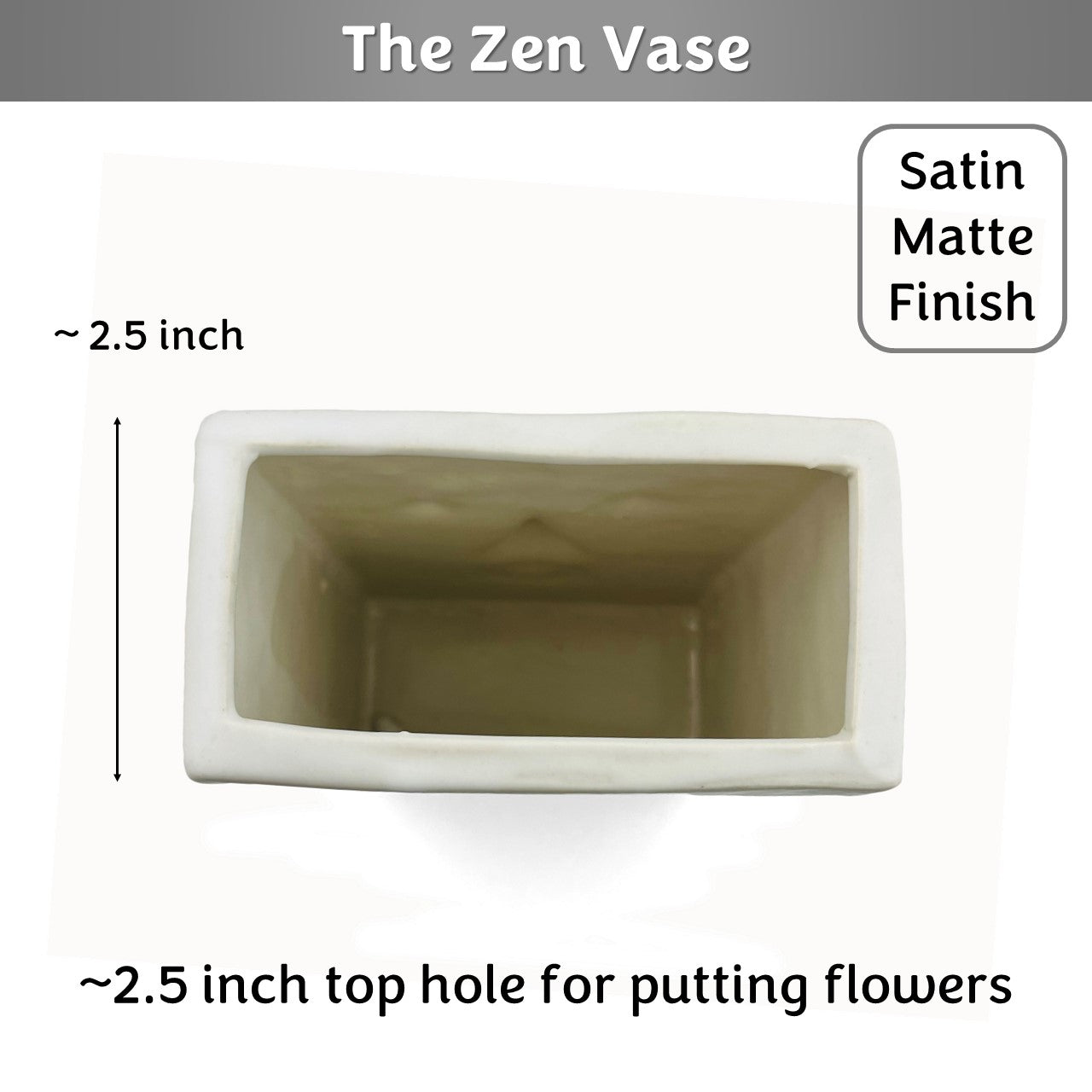 The Zen Face Vase 7 inches | Ivory| Satin Matte Finish