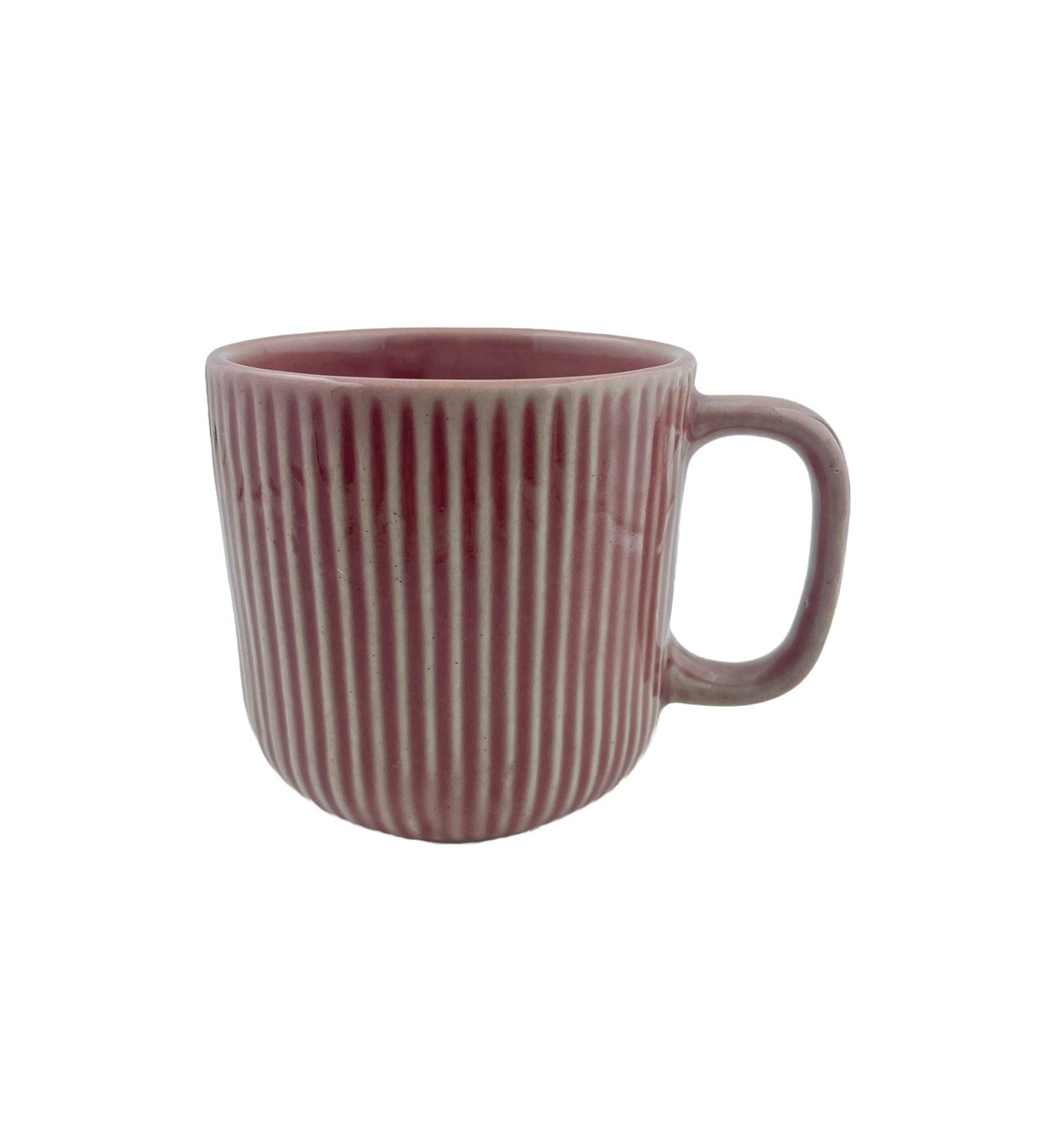 Striped Mug by Glimpse Homes | 330 ml | Set of 2 mugs | Cherry Red color