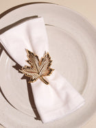 Glimpse Homes Elegant Napkin Rings for Dining Table| Maple Leaf | Gold
