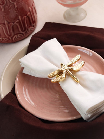 Glimpse Homes Elegant Napkin Rings for Dining Table| Dragonfly | Gold