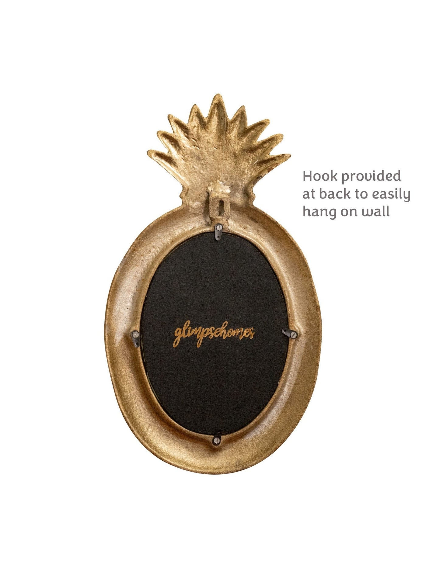 Peppy Pineapple Designer Mirror | Wall Decor | Gold Polished Metal | 18 Inch