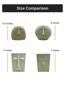 The Nordic Face Vase Collection | Set of 4 | Ivory| Satin Matte Finish