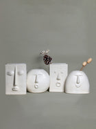 The Nordic Face Vase Collection | Set of 4 | Ivory| Satin Matte Finish