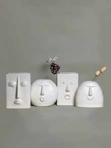 The Nordic Face Vase Collection | Set of 4 | Ivory| Satin Matte Finish