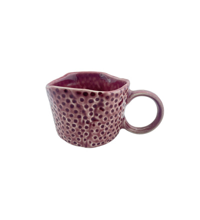 Hand Moulded Speckled Mug by Glimpse Homes | 200 ml | Set of 2 mugs | Cherry Red Color