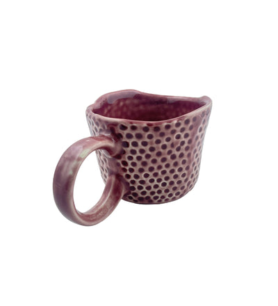 Hand Moulded Speckled Mug by Glimpse Homes | 200 ml | Set of 2 mugs | Cherry Red Color