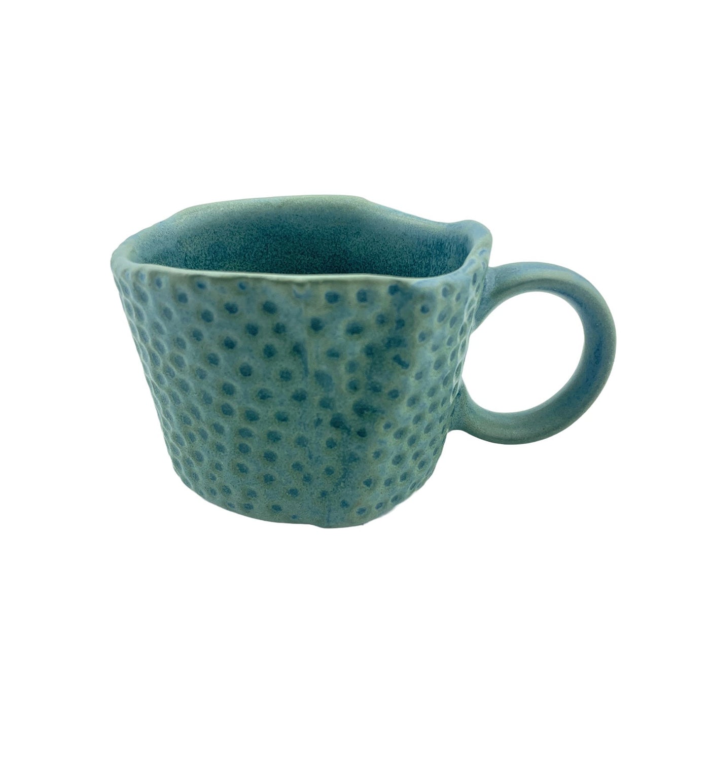 Hand Moulded Speckled Mug by Glimpse Homes | 200 ml | Set of 2 mugs | Matt Green color