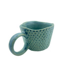 Hand Moulded Speckled Mug by Glimpse Homes | 200 ml | Set of 2 mugs | Matt Green color