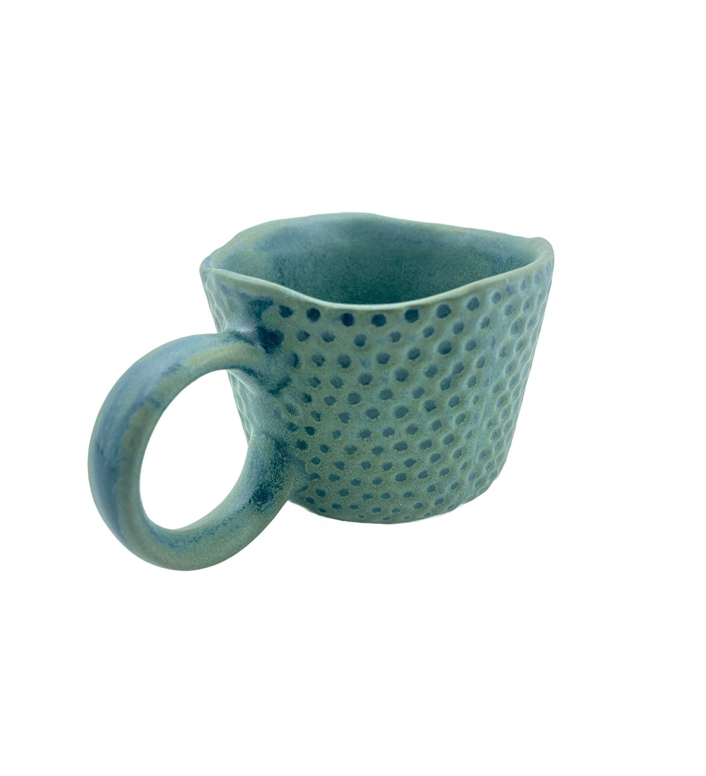 Hand Moulded Speckled Mug by Glimpse Homes | 200 ml | Set of 2 mugs | Matt Green color