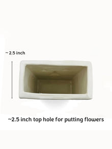 Ceramic Flower Vase | Set of 2 | Zen Face Vase 7" & Jaw Dropper Face Vase 7" | Ivory| Satin Matte Finish