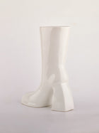 The Glimpse Boot Vase | Modern & Minimalist | 11 inch Ceramic Flower Vase | Gloss White