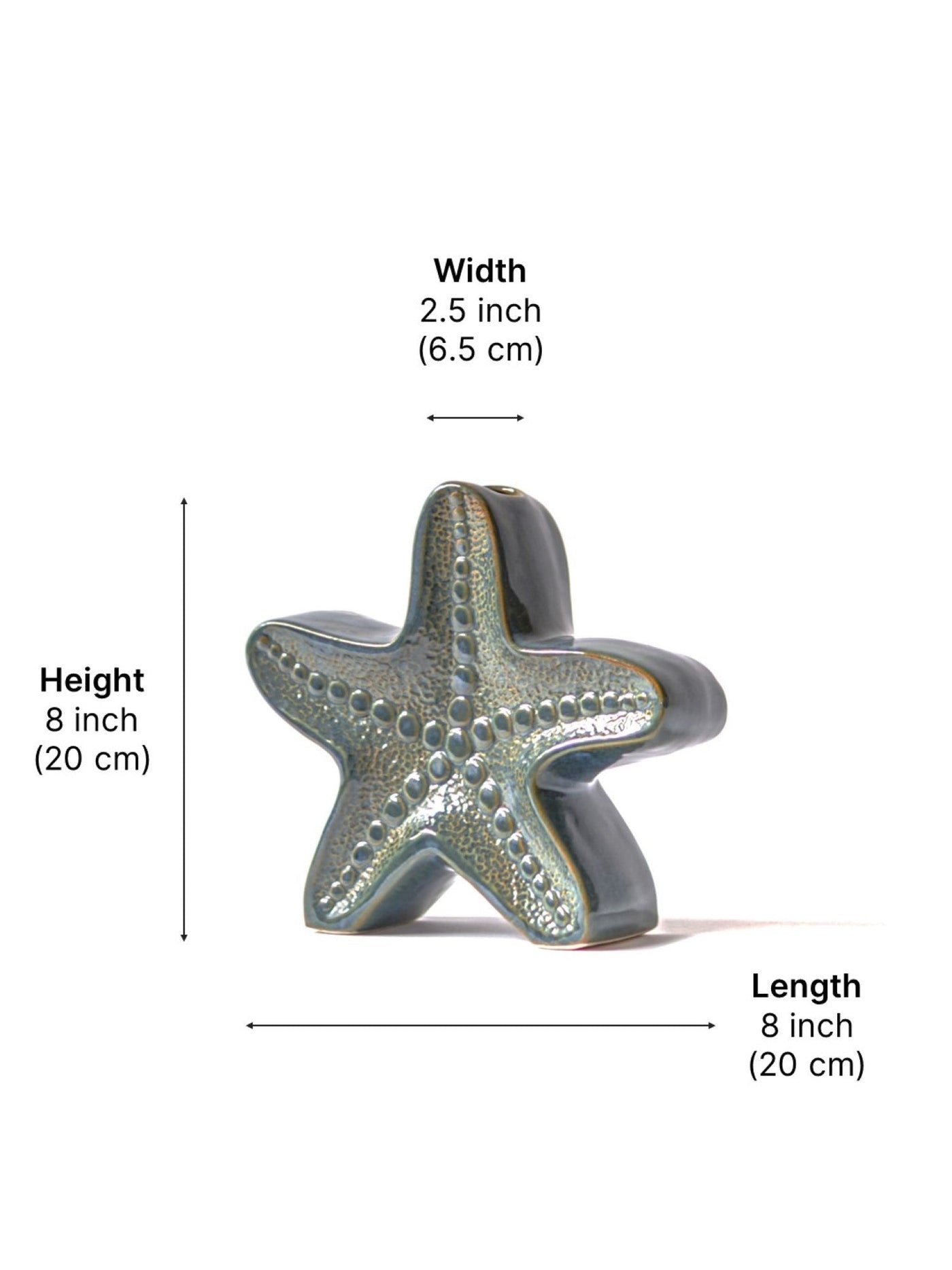 Glimpse Homes Starfish Vase | 8 inch Ceramic Flower Vase | Contemporary & Artistic Home Decor