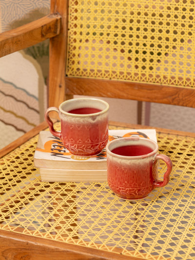 Regal Red Mug by Glimpse Homes | 220 ml | Set of 2 mugs