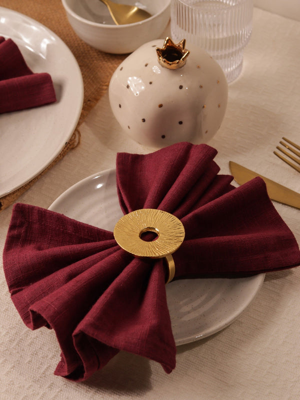 Lotus Leaf Napkin Rings – Gold