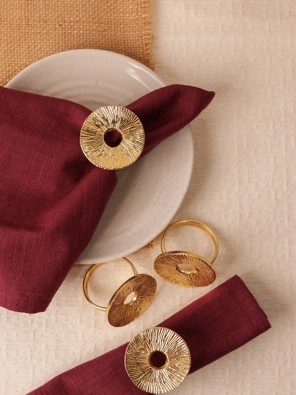 Lotus Leaf Napkin Rings – Gold