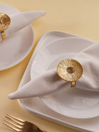 Lotus Leaf Napkin Rings – Gold