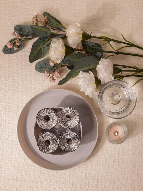 Lotus Leaf Napkin Rings – Silver