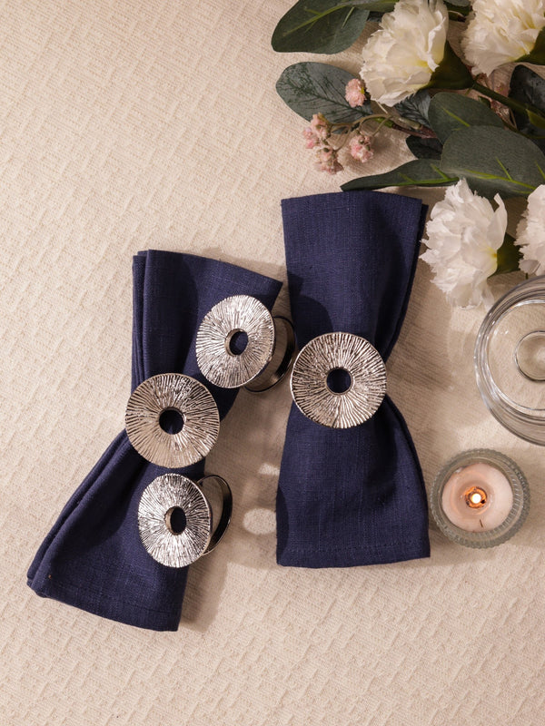 Lotus Leaf Napkin Rings – Silver