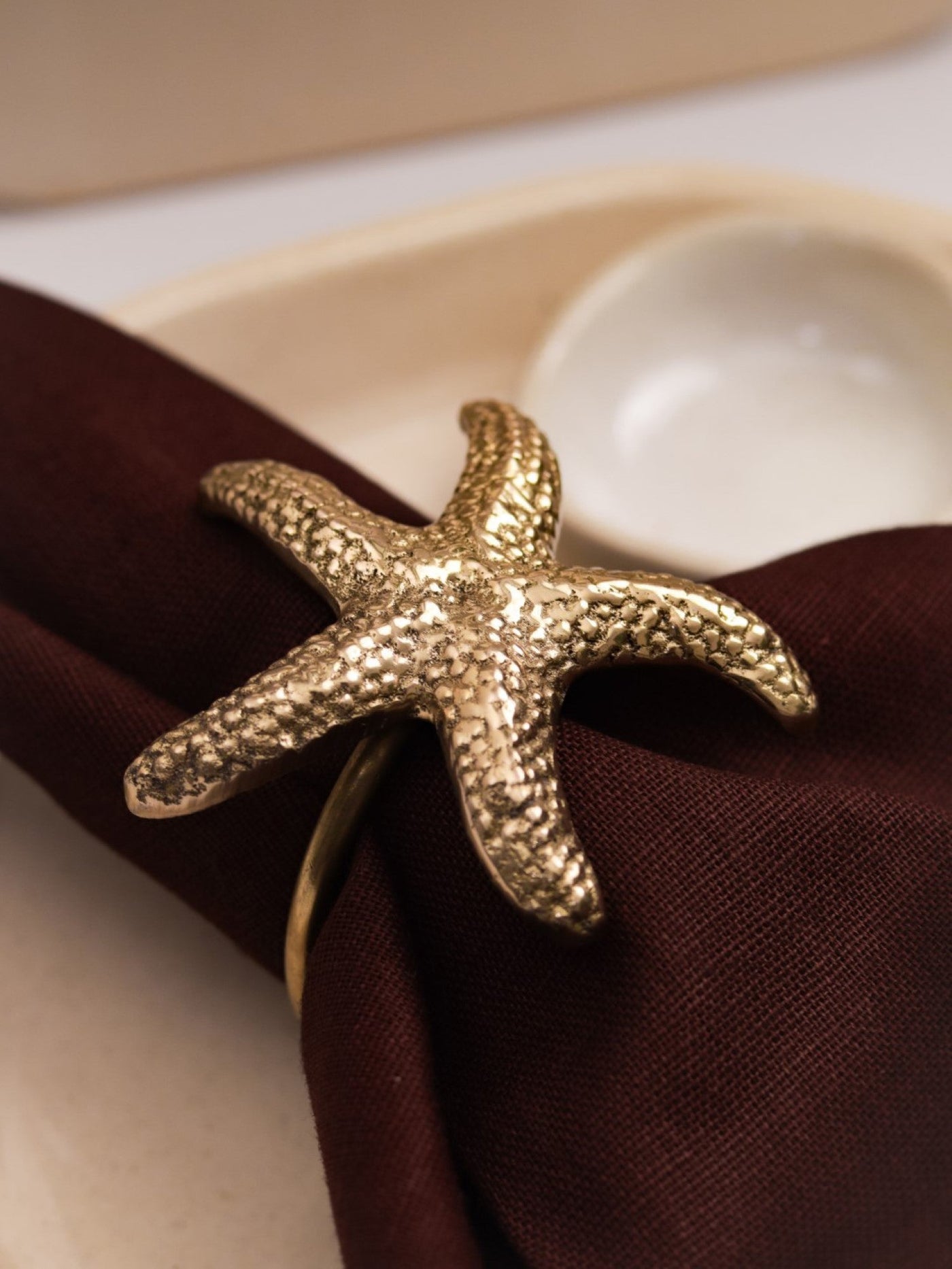 Premium Brass Napkin Rings| Starfish