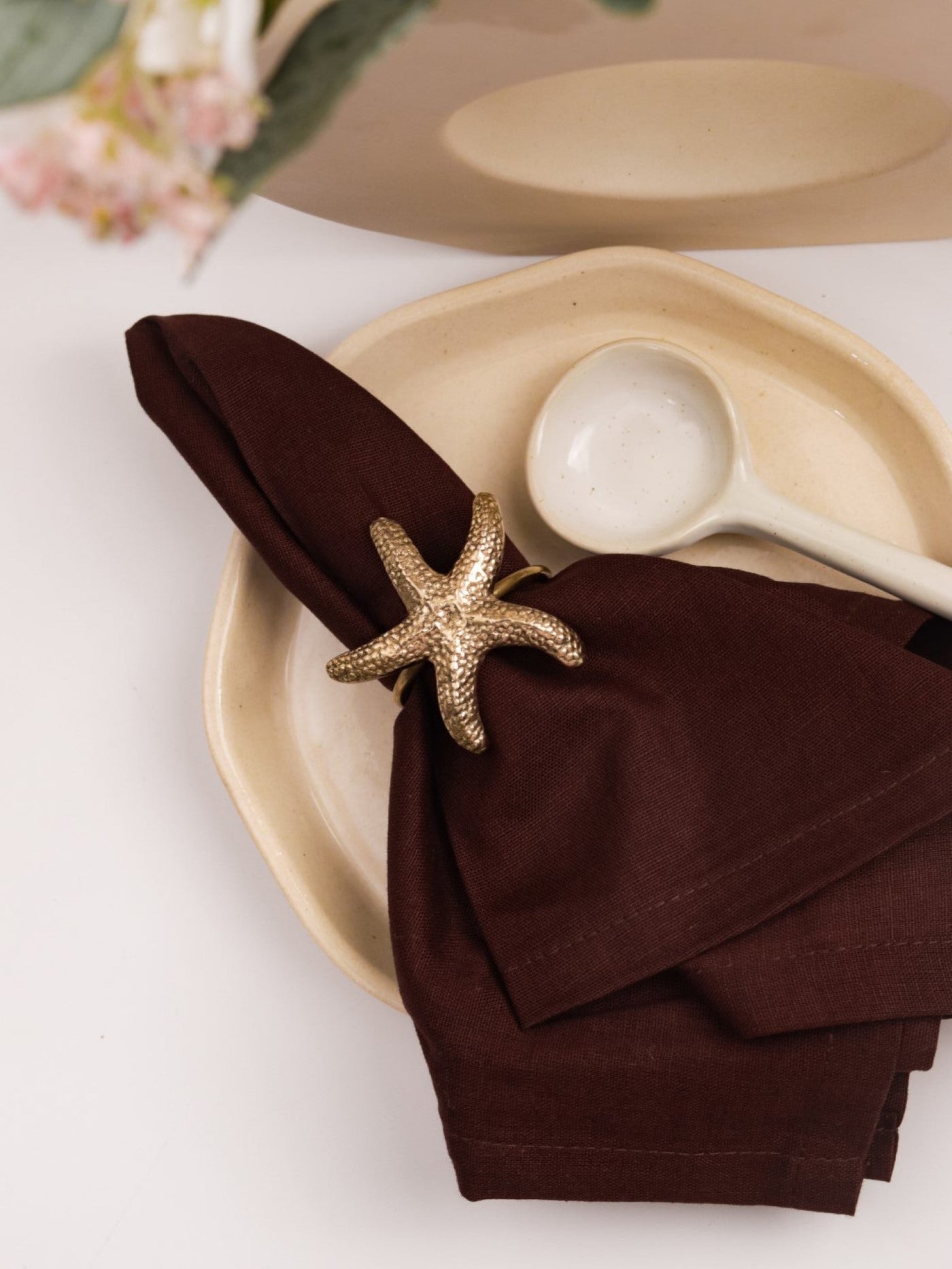 Premium Brass Napkin Rings| Starfish