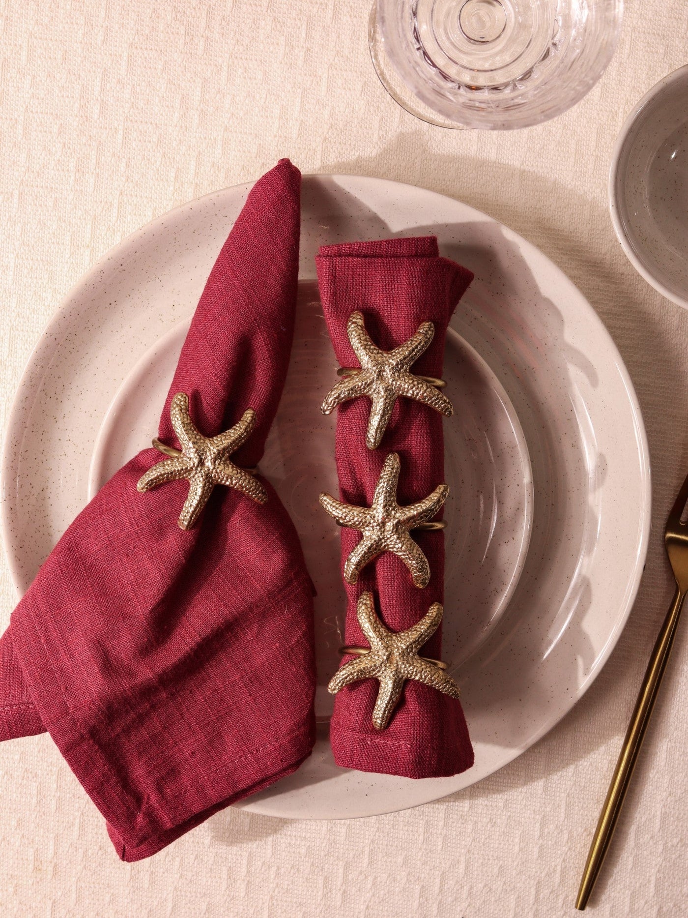 Premium Brass Napkin Rings| Starfish