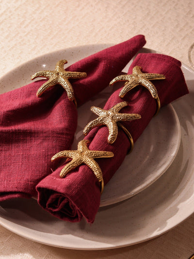 Premium Brass Napkin Rings| Starfish