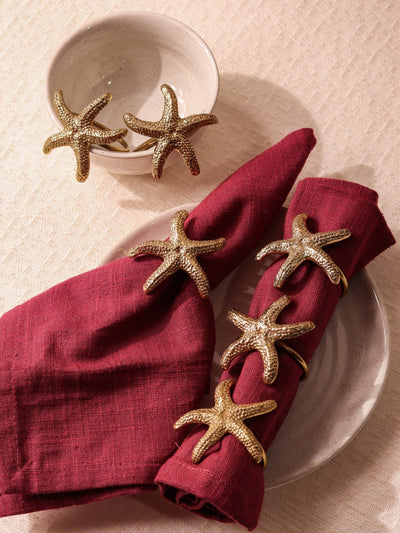 Premium Brass Napkin Rings| Starfish