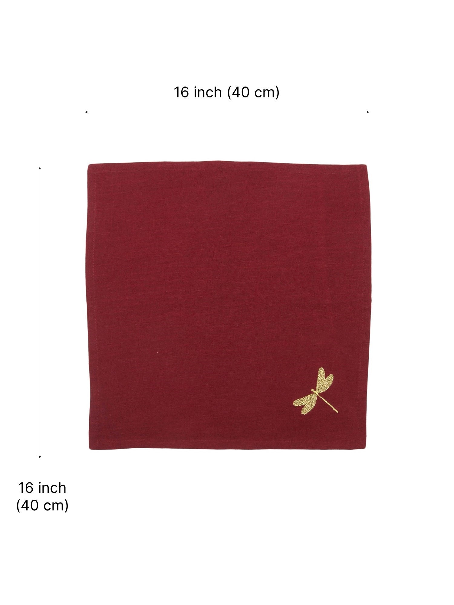Burgundy Dragonfly Cotton Slub Napkins