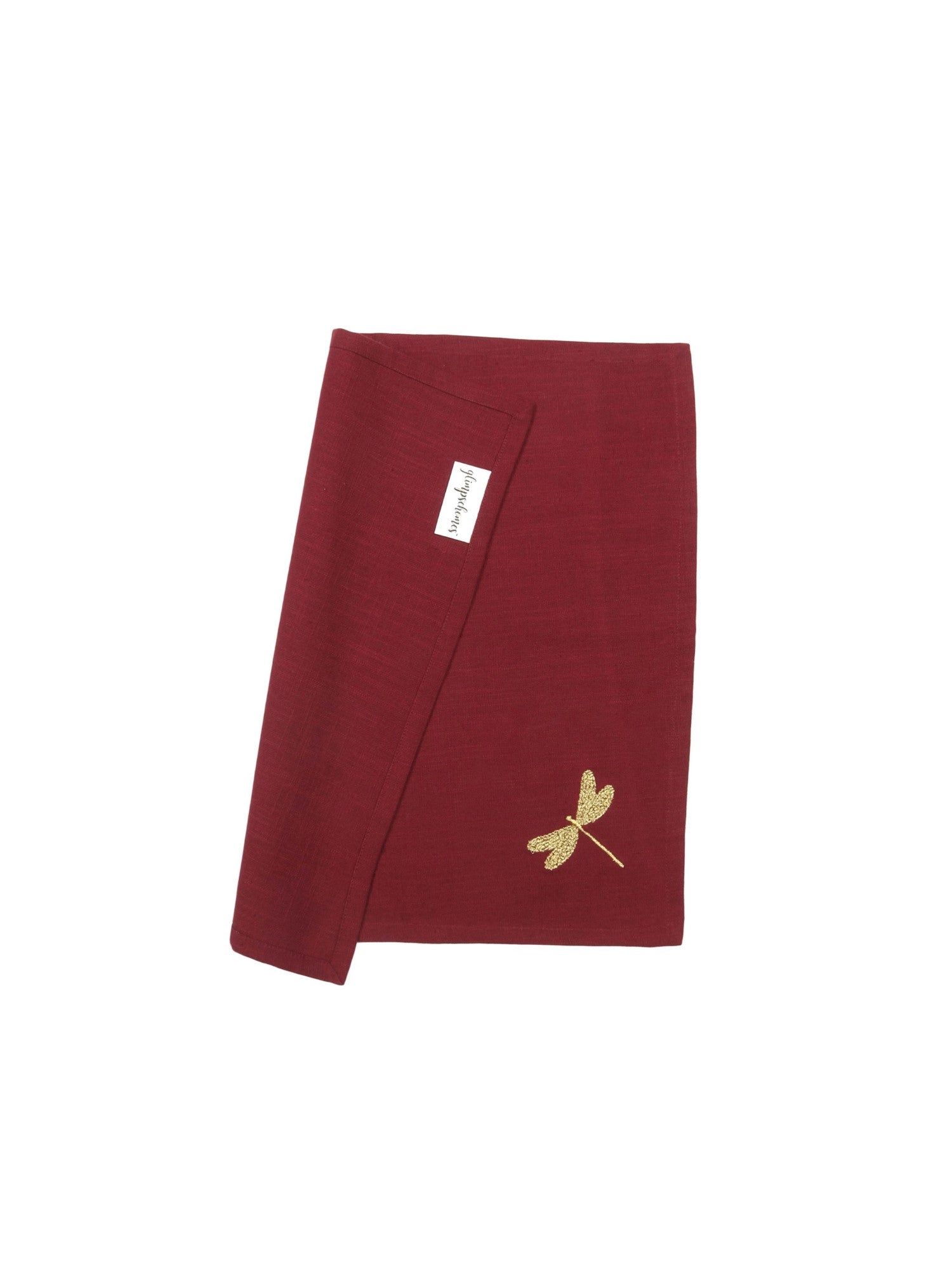 Burgundy Dragonfly Cotton Slub Napkins
