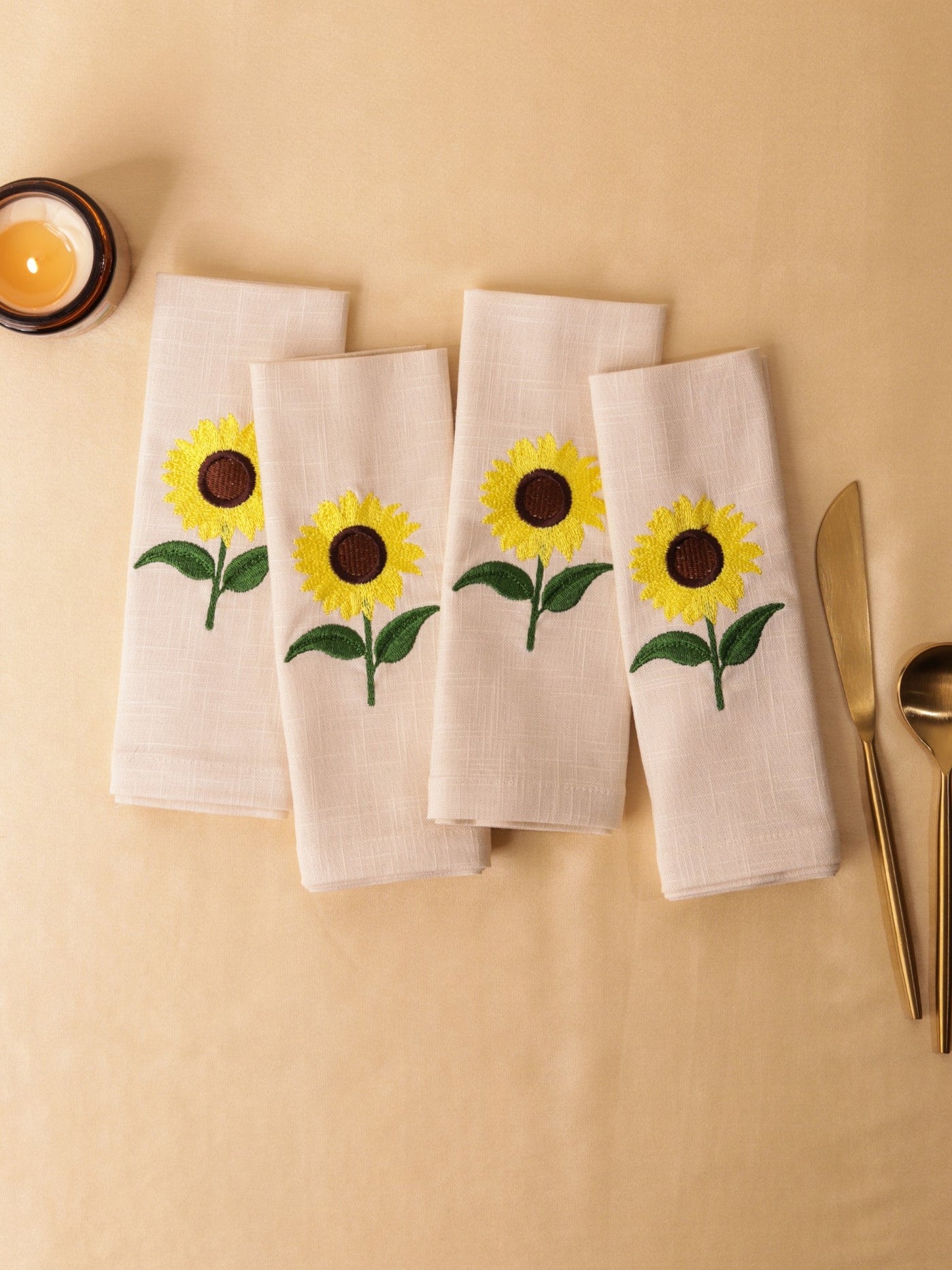 Amber Sunflower Cotton Slub Napkins