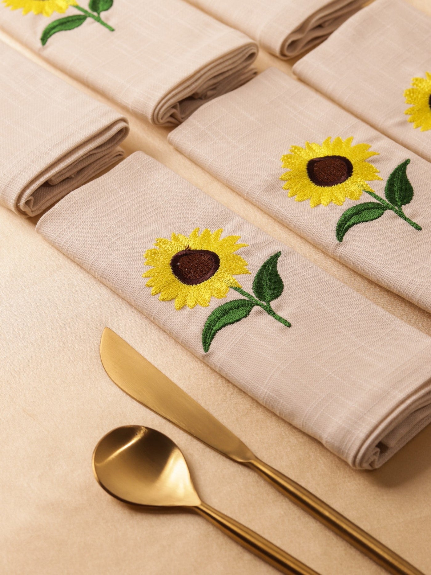 Amber Sunflower Cotton Slub Napkins