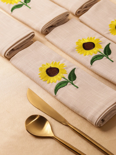 Amber Sunflower Cotton Slub Napkins