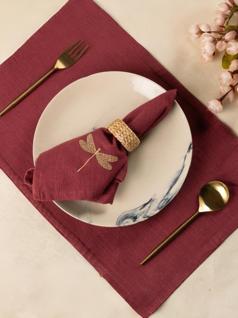 Burgundy Dragonfly Dining Gift Set
