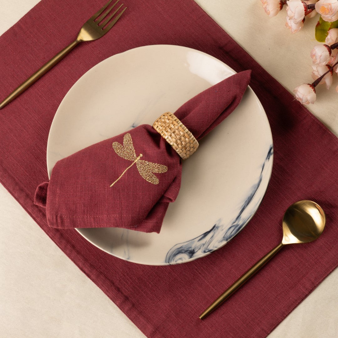 Burgundy Dragonfly Dining Gift Set